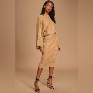 $10 CLEARANCE - NWT Lulus Styled Sensation Cable Knit Sweater Skirt (Skirt Only)